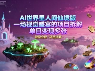 AI世界里人间仙境版，一场视觉盛宴的项目拆解，单日变现多张
