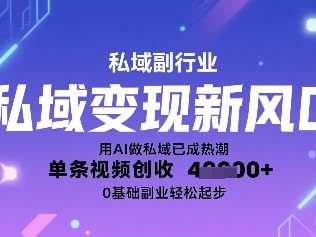 私域变现新风口:用AI做私域已成热潮,单条视频创收1k+,0基础副业轻松起步